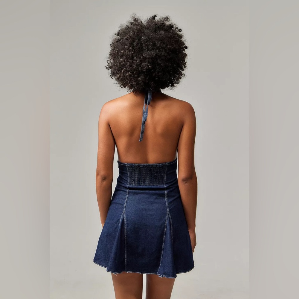 Urban Outfitters Denim Halter Dress🩵 - Picture 4 of 6